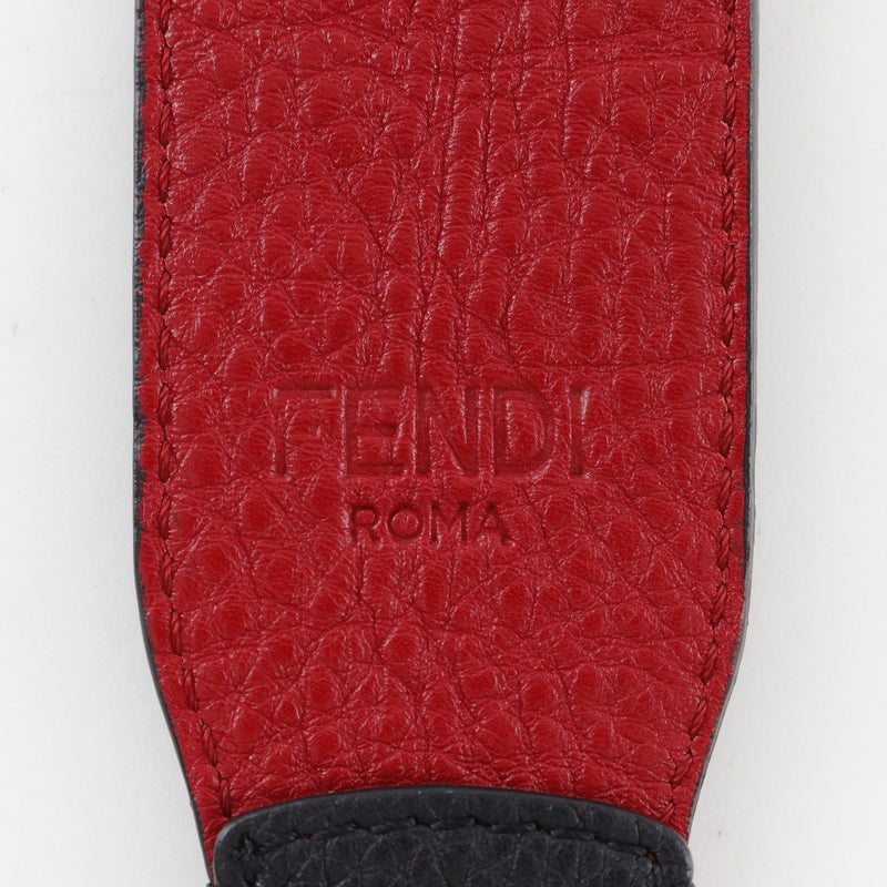 【FENDI】フェンディ
 セレリア ショルダーストラップ
 スタッズ レザー 黒/赤 Celeria ユニセックスAランク