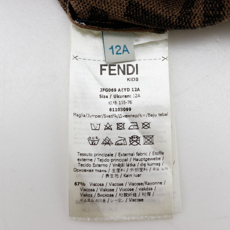 [Fendi] Fendi Zukka Configuration de la manche courte Knit & Knit Scarte Rayon x Polyester Tea Zucca Kids a Rank