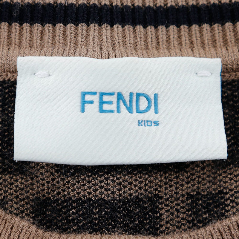 [Fendi] Fendi Zukka Configuration de la manche courte Knit & Knit Scarte Rayon x Polyester Tea Zucca Kids a Rank