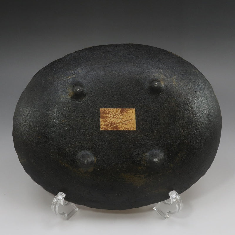 [] 야나기하라 무츠오 창작 [베니키 오리베 손 접시] 차 도구