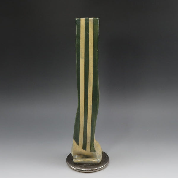 [] Creado por Mutsuo Yanagihara [Jarrón de tubo de mano de olivo] Jarrón