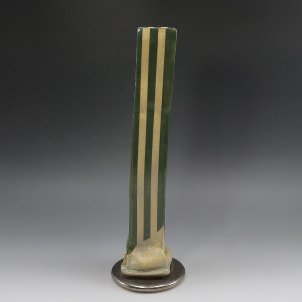 [] Creado por Mutsuo Yanagihara [Jarrón de tubo de mano de olivo] Jarrón