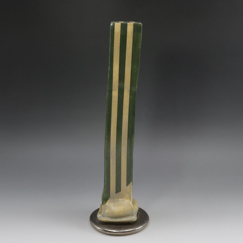 [] Creado por Mutsuo Yanagihara [Jarrón de tubo de mano de olivo] Jarrón