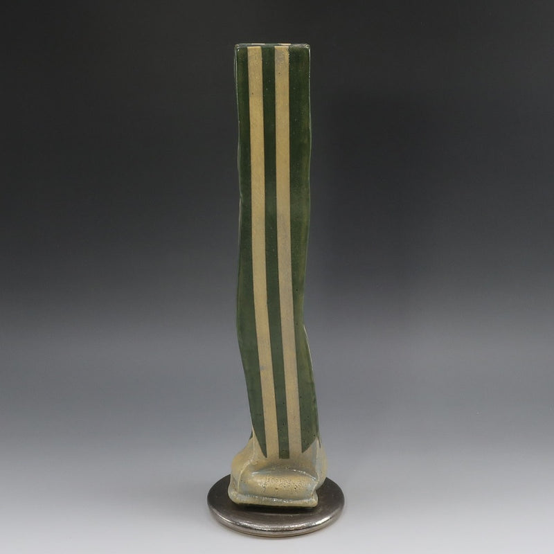 [] Creado por Mutsuo Yanagihara [Jarrón de tubo de mano de olivo] Jarrón