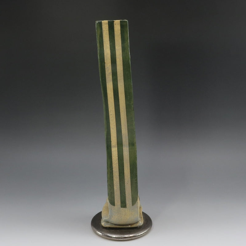 [] Creado por Mutsuo Yanagihara [Jarrón de tubo de mano de olivo] Jarrón