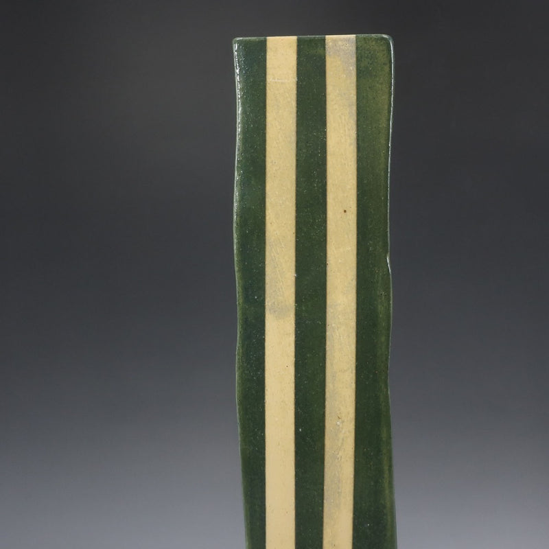 [] Creado por Mutsuo Yanagihara [Jarrón de tubo de mano de olivo] Jarrón