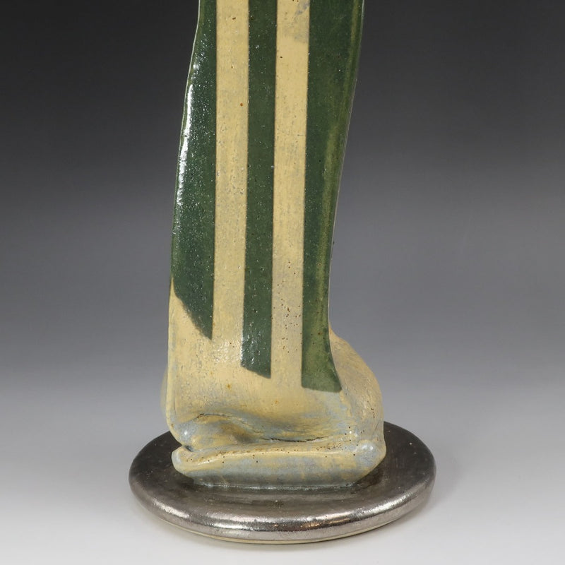 [] Creado por Mutsuo Yanagihara [Jarrón de tubo de mano de olivo] Jarrón