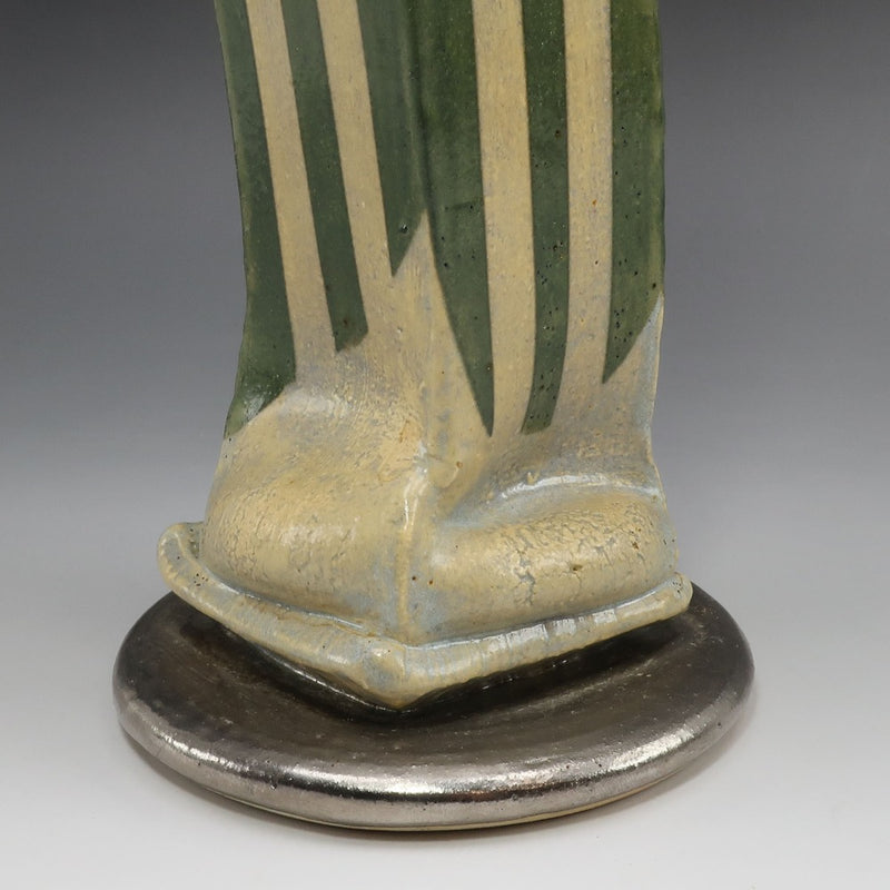 [] Creado por Mutsuo Yanagihara [Jarrón de tubo de mano de olivo] Jarrón