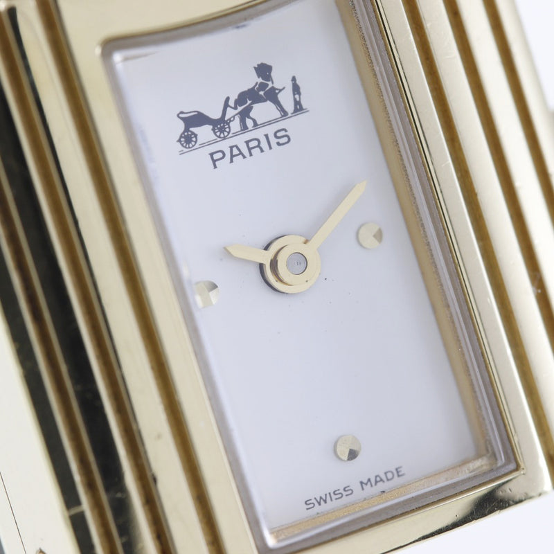 [HERMES] Hermes 
 Kelly Watch 
 Gold plating x Oustric 〇Y engraved quartz analog display white dial Kelly Ladies