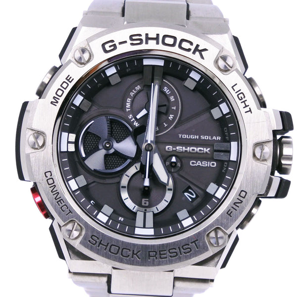 [CASIO] Casio 
 G -shock watch 
 Smart Link GST-B100 Stainless Steel Silver Solar Watch Chronograph Black Dial G Shock Men A Rank