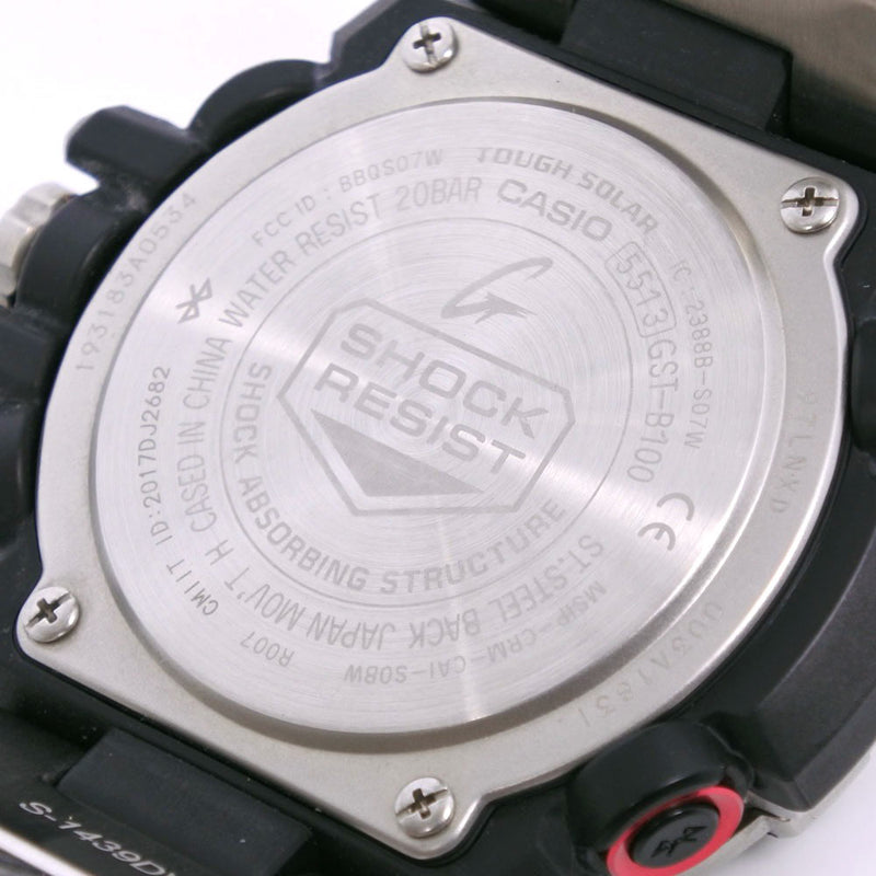 [CASIO] CASIO 
 G- 쇼크 시계 
 스마트 링크 GST-B100 스테인리스 스틸 실버 태양 광 시계 크로노 그래프 블랙 다이얼 G 충격 맨 순위