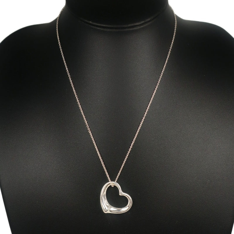 [Tiffany & co.]TIFFANY&Co.
 Open Heart Medium Necklace
 Elsa Peletti Silver 925 Heart about 10.2g Open Heart Medium Ladies A-Rank