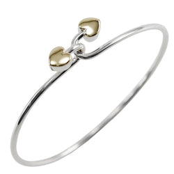 [Tiffany & co.]TIFFANY&Co. Silver de brazalete del corazón 925 ×18KOro amarillo aproximadamente 8.7 g de corazón Damas A Rank