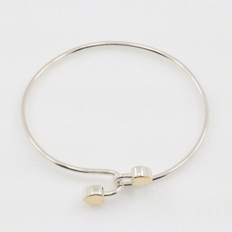 [Tiffany & co.] Tiffany Heart Bangle Silver 925 x K18 Jaune Gol