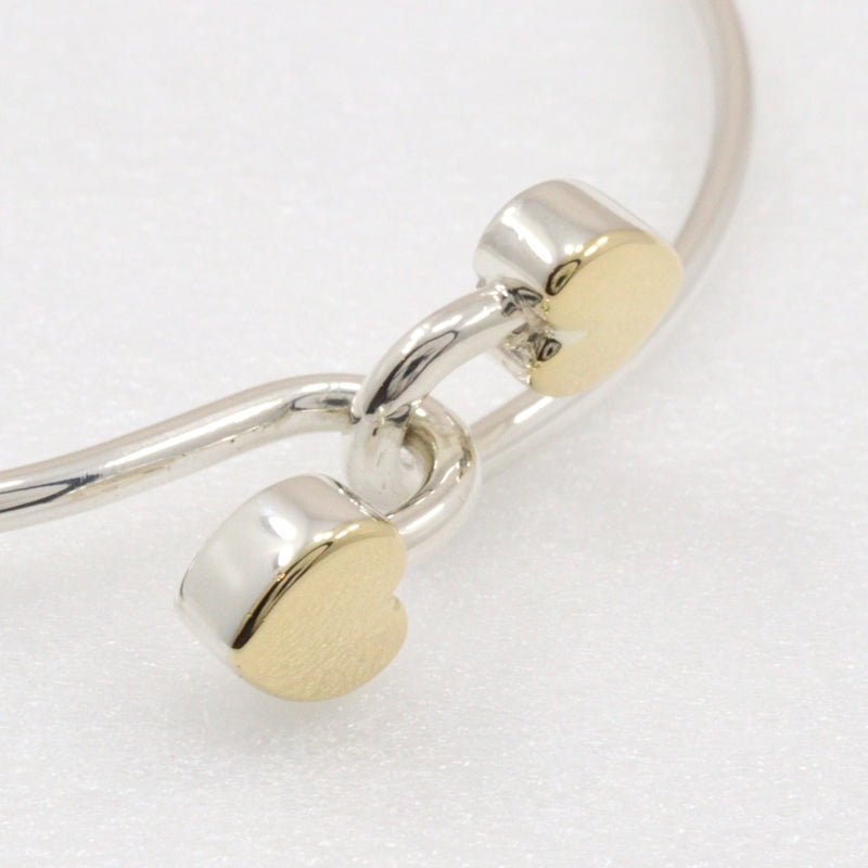 [Tiffany & co.] Tiffany Heart Bangle Silver 925 x K18 Jaune Gol