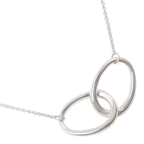 【TIFFANY&Co.】ティファニー
 ダブルループ ネックレス
 エルサ・ペレッティ シルバー925 約8.2g Double loop レディースA-ランク