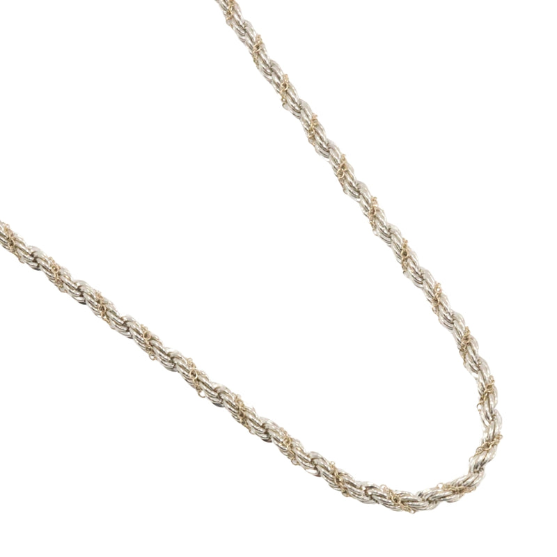 【TIFFANY&Co.】ティファニー
 ロープツイスト ネックレス
 シルバー925×K18イエローゴールド 約14.5g Rope twist レディースAランク