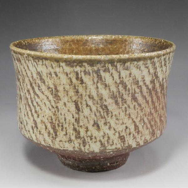 【】 人間国宝 島岡達三 作 灰被象嵌縄文茶碗 骨董品
