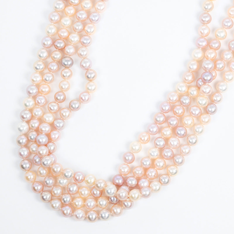 TIFFANY&CO ティファニー 750 パール 2Pダイヤ ネックレス TIFFANY&Co.】ティファニー 200cm パール約7.0mm ネックレス