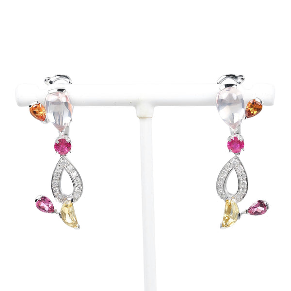 [CARTIER] Cartier 
 Sorbet earrings 
 18KWhite Gold x Multi Stone Approx. 9.5g Sorbe Women's A rank