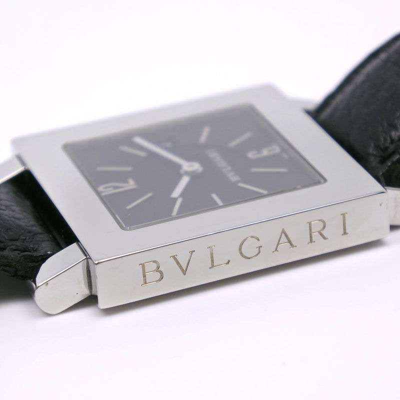 [BVLGARI] Bulgari Quadrard Watch SQ29SLD 스테인레스 스틸 X 가죽 쿼츠 아날로그 L 디스플레이 블랙 다이얼 쿼드 라드 남성용 남성용