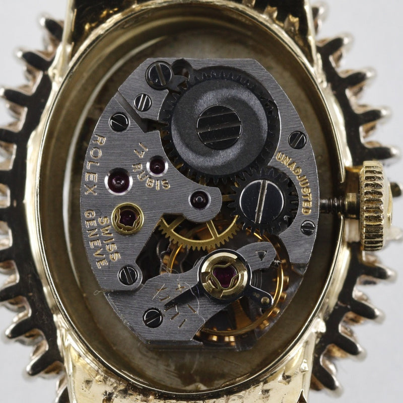 [Rolex] rolex 
 Reloj italiano Lolex 
 34 Peace Diamond Cal.1800 8330 K14 Oro amarillo Rollo Humano Champán Dial Dial italiano Rolex B-Rank