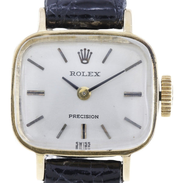 [ROLEX] Rolex 
 Precision watch 
 Cal.1400 2651 K18 Yellow Gold x Crocodile Hand -wound Silver Dial Precision Ladies