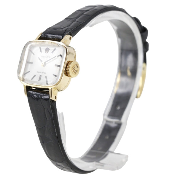 [ROLEX] Rolex 
 Precision watch 
 Cal.1400 2651 K18 Yellow Gold x Crocodile Hand -wound Silver Dial Precision Ladies