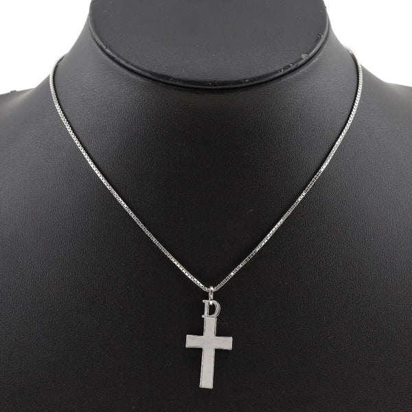 [Dior] Christian Dior 
 D Collar cruzado 
 Metal alrededor de 7.3g D Cross Ladies