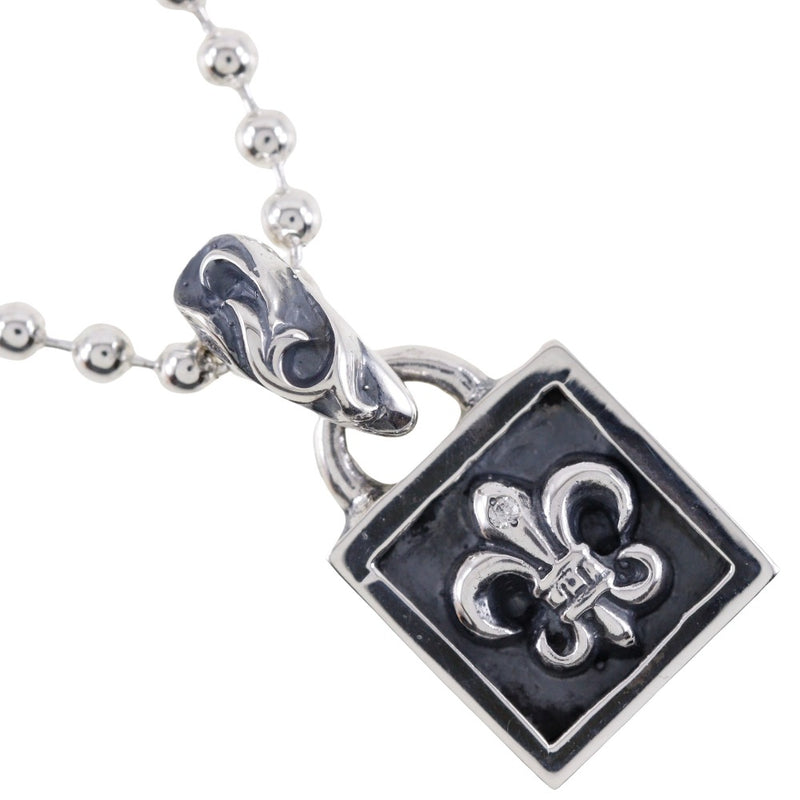 [CHROME HEARTS] Chrome Hearts Framed BS Flare Necklace Silver 925 x diamond about 11.4g Framed BS Flare Unisex