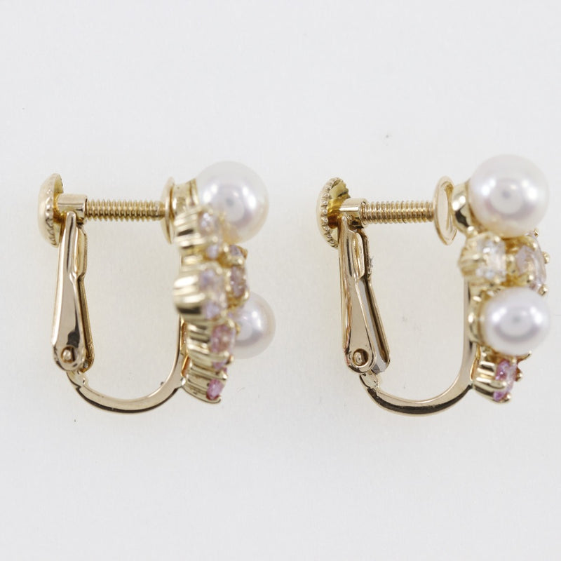 [TASAKI] Tasaki 
 Earring 
 K18 Yellow Gold x Pearl x Sapphire Approximately 3.8G Ladies A Rank