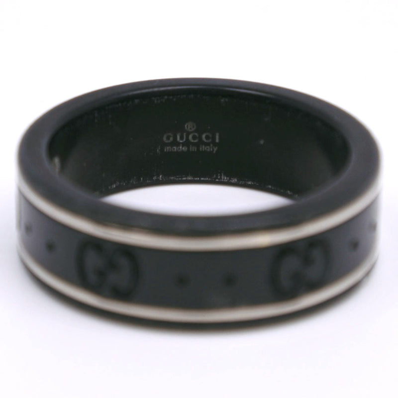 【GUCCI】グッチ
 アイコンGG シンバンド 16号 リング・指輪
 K18ホワイトゴールド×コランダム 約2.6g icon GG thin band ユニセックス