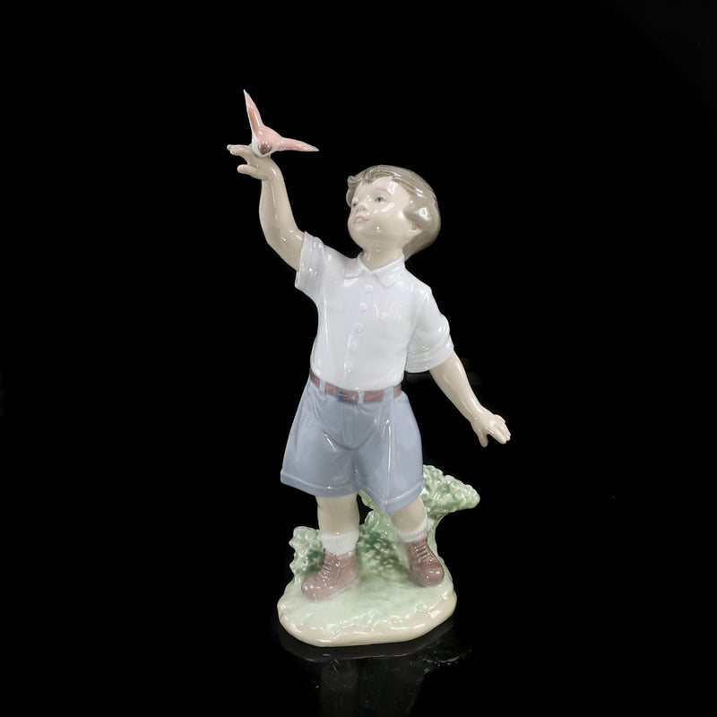 【Lladro】リヤドロ 小鳥とお友達 ( 男の子 ) 置物 オブジェ