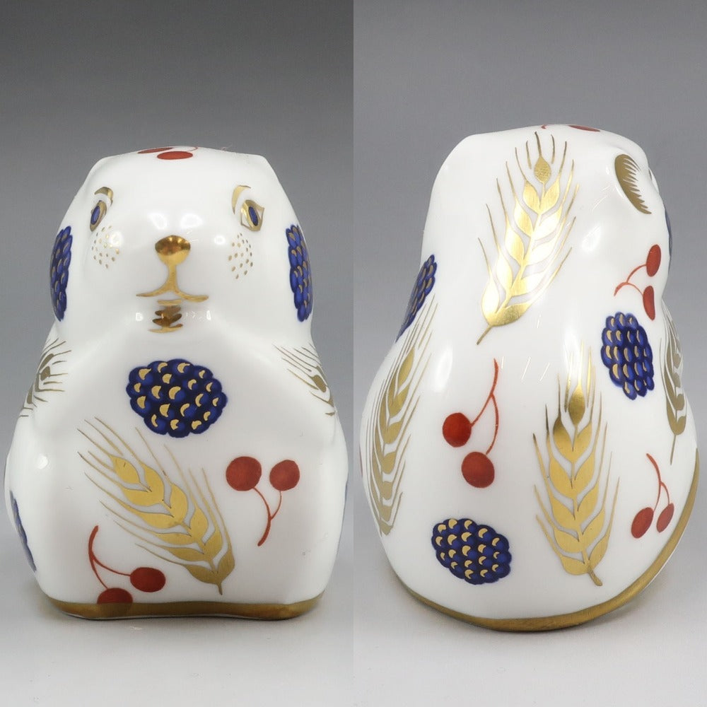 Royal Crown Derby] Royal Crown Derby Pig Mouse Figurine 2 Pieces