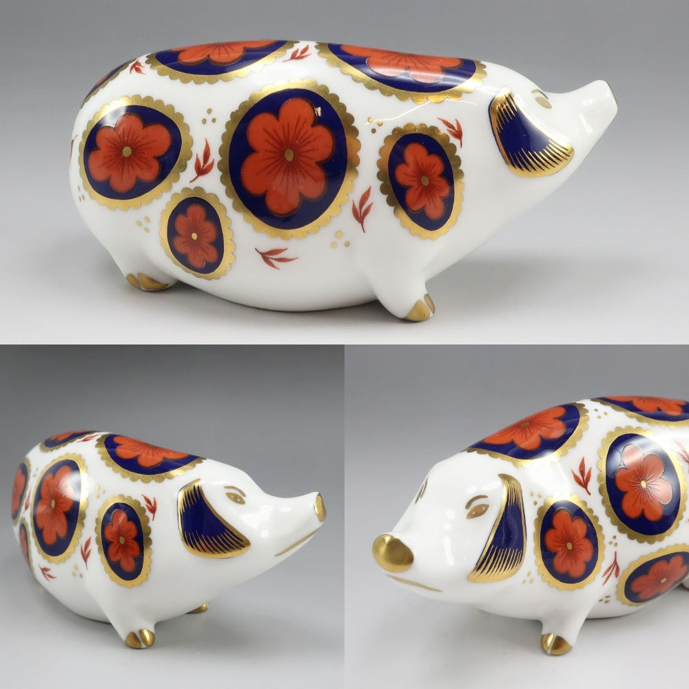 Royal Crown Derby】ロイヤルクラウンダービー 豚 鼠 置物 2点 置物