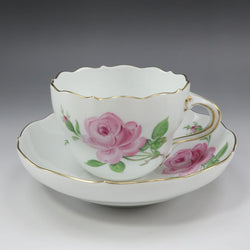 極美品✨アンティークマイセン　ノイマルセイユ　ピンクローズプレート アンティークマイセン ノイマルセイユ ピンクローズプレート - メルカリ