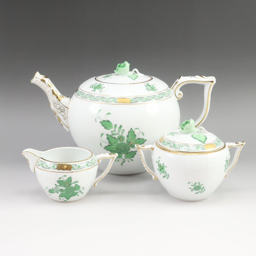 ヘレンド インドの華 食器 シュガーポット　アポニーグリーン　no.197 HEREND】ヘレンド アポニーグリーン 食器 – NISHIKINO VINTAGE KYOTO