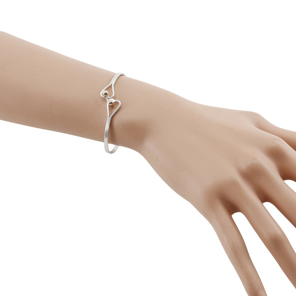 [Tiffany & CO.] Tiffany Hook & ibangle Double Heart Silver 925 × K14 Yellow Gol