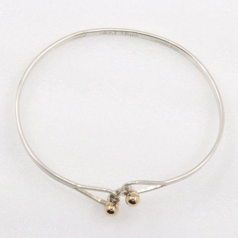 [Tiffany & CO.] Tiffany Hook & ibangle Double Heart Silver 925 × K14 Yellow Gol