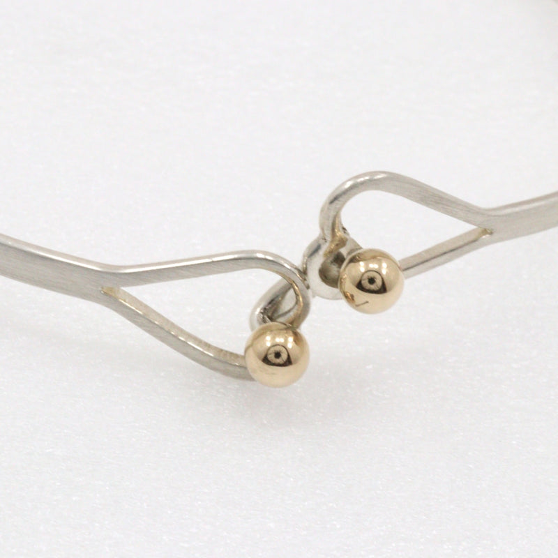 [Tiffany & CO.] Tiffany Hook & ibangle Double Heart Silver 925 × K14 Yellow Gol