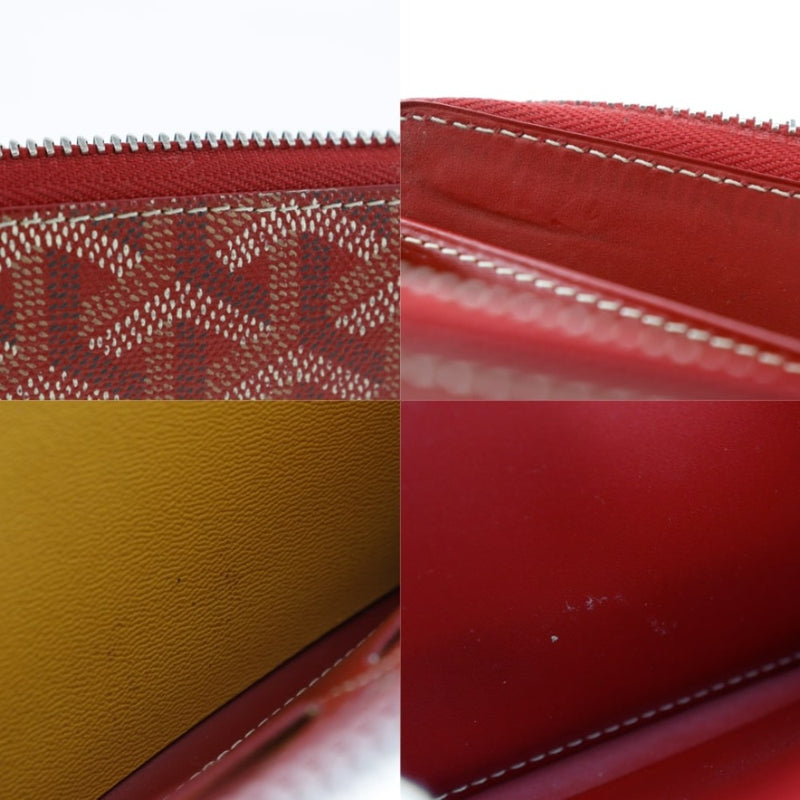 [GOYARD] Goyal 
 Round zipper long wallet 
 PVC Red Zip Around Unisex