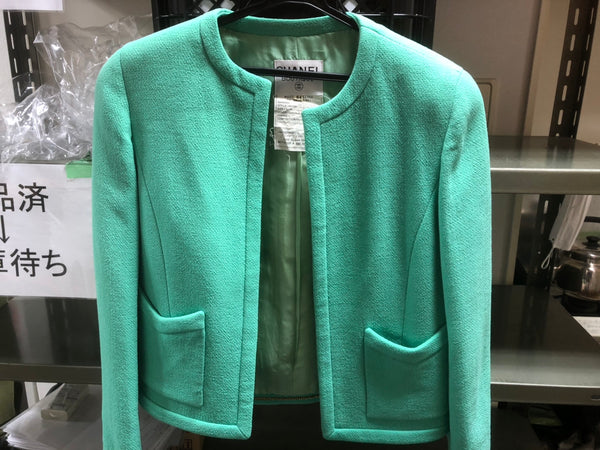 [Chanel] Chanel 
 No -Color chaqueta 
 95 Damas verdes de lana