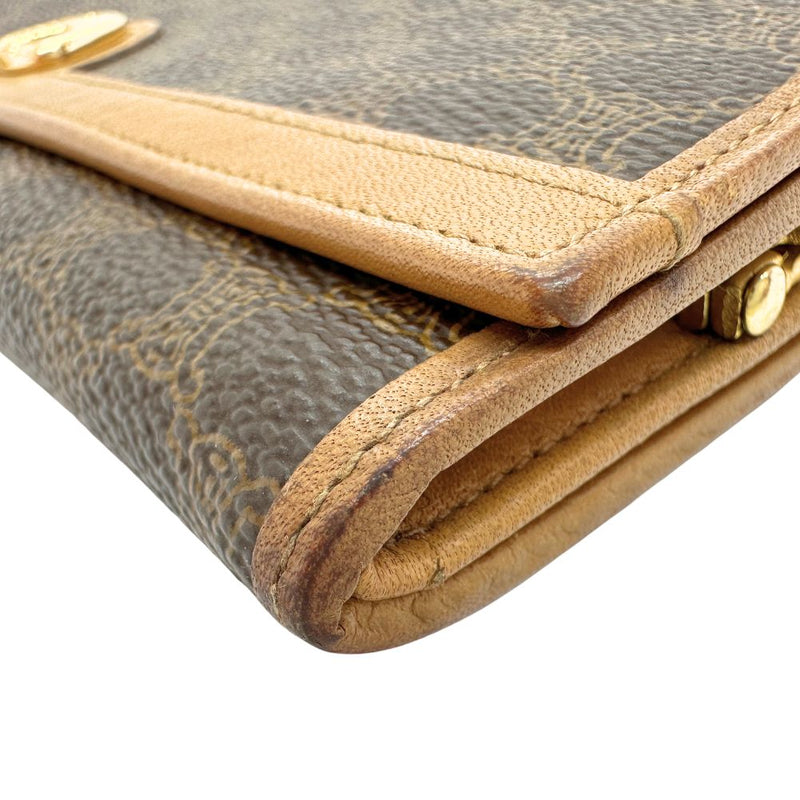 [Celine] Celine 
 Bi-fold wallet 
 Macadam PVC x Leather Tea Snap button Ladies