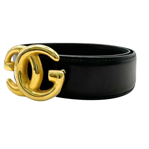 [Gucci] Gucci 
 Cinturón 
 Damas negras de cuero vintage