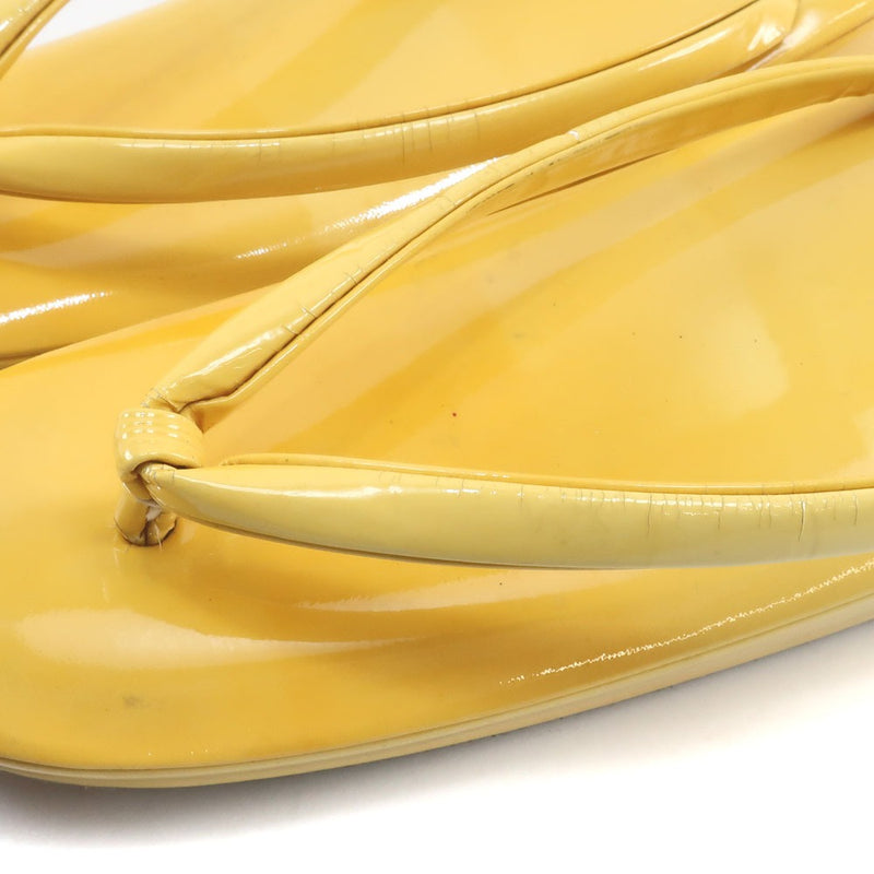 全球凉鞋 
 和服配件搪瓷23.5厘米黄色鞋类Zori女士