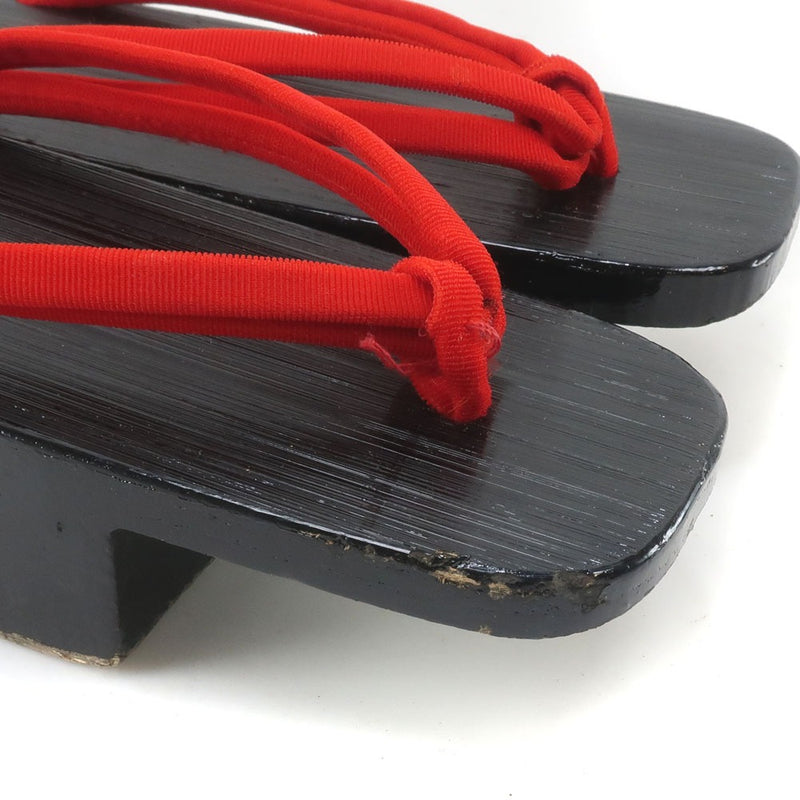 Footwear clogs sandals 
 Kimono accessories wooden 23cm Black FOOTWEAR GETA Ladies B-Rank