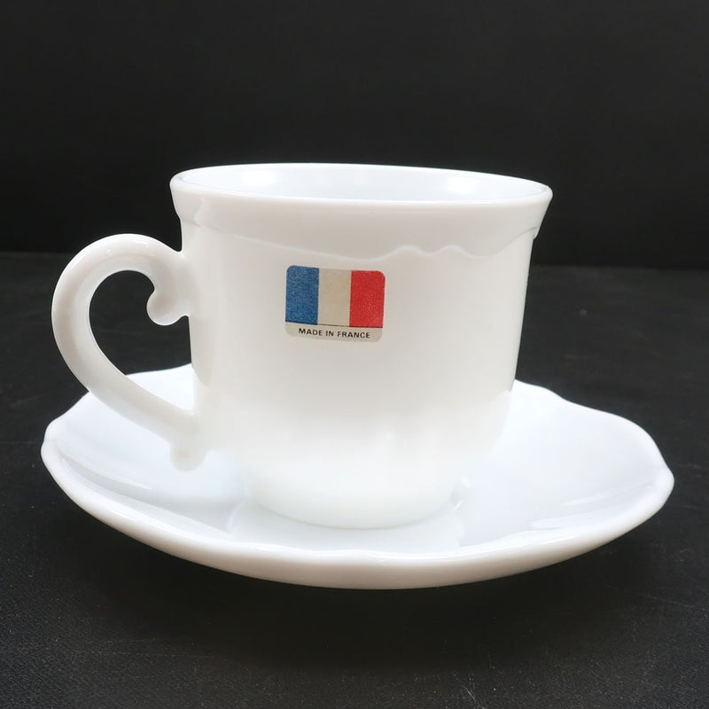 프랑스 듀란에 의해 만든 Maxim White Coffee Cup 식탁 
 Cup & Saucer 5 고객 세트 No.4 Maxim 화이트 커피 컵, Durand, France_S Rank