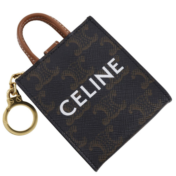 [CELINE] CELINE 
 Micro Vertical Hippo Charm 
 Bag Charm Triomphe Canvas PVC Brown Micro Vertical Hippo Unisex A rank