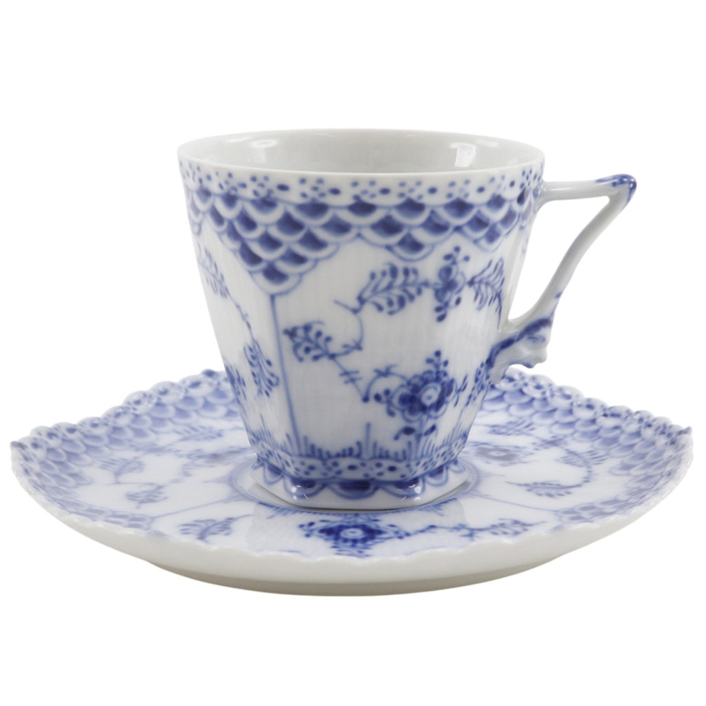 【未使用】1985年製 デンマーク製 ブルーフルーテッド フルレース 2枚セット Royal Copenhagen】ロイヤルコペンハーゲン ブルーフルーテッド フル