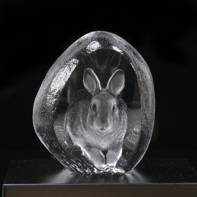 【Mats Jonasson】マッツ・ジョナサン
 干支 ウサギ オブジェ
 34007 クリスタル zodiac rabbit _A+ランク